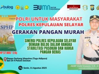 Hari Ini, Polres Selayar Siapkan 1 Ton Beras Murah di Bontosikuyu Selayar