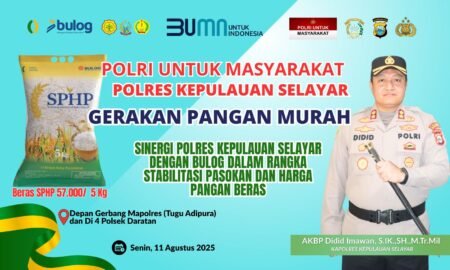 Hari Ini, Polres Selayar Siapkan 1 Ton Beras Murah di Bontosikuyu Selayar