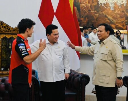 Presiden Prabowo Sambut Marc Marquez dan Dua Bintang Muda Indonesia di Istana Merdeka