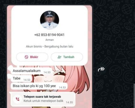 Waspada! Nomor Palsu Catut Nama Kades Harapan, Arman, di Selayar